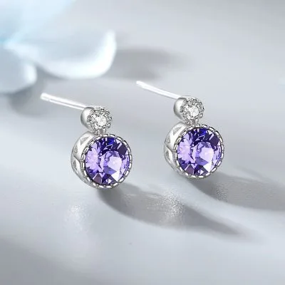 Bông Tai Bạc Nữ đính đá Swarovski Trái Tim Của Biển LILI 141382 11