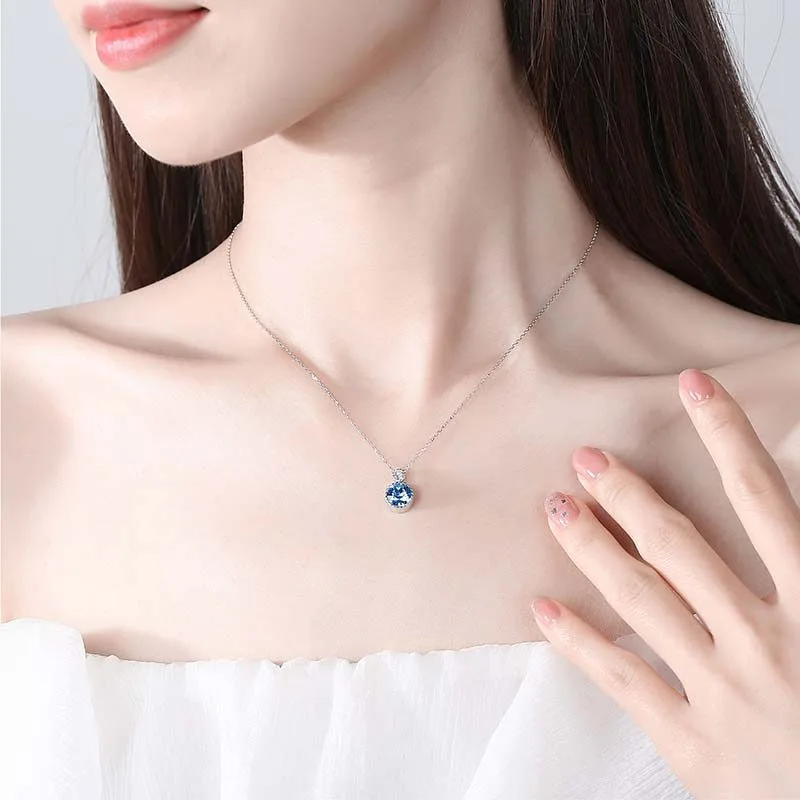 Dây Chuyền Bạc Nữ đính Pha Lê Swarovski Trái Tim đại Dương LILI 295787 21