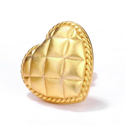 Bông tai bạc mạ vàng hình trái tim vàng LILI_411289-03