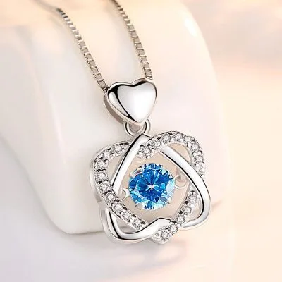 Dây Chuyền Bạc Nữ Liền Mặt Mạ Vàng đính đá CZ Trái Tim Double LILI 583553 50