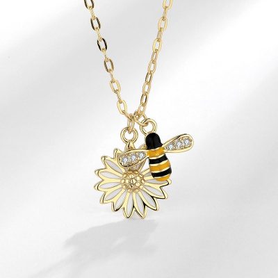 Dây chuyền bạc ong vàng hoa cúc LILI_692786-1