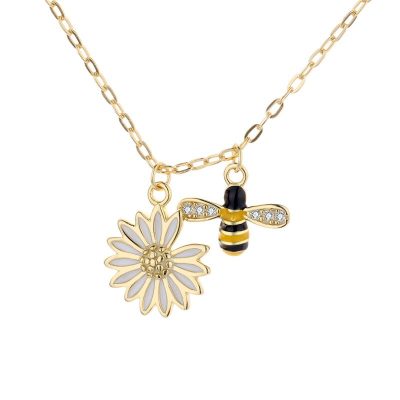 Dây chuyền bạc ong vàng hoa cúc LILI_692786-3