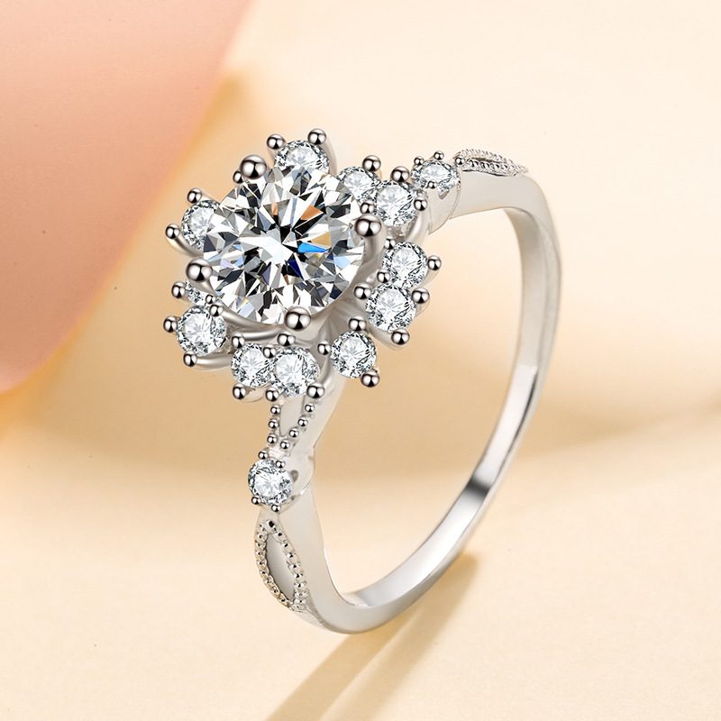 Nhẫn bạc nữ hình bông hoa đính đá đẹp NN0230 Trang Sức TNJ