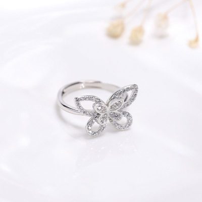 Nhẫn bạc đính đá Zircon hình con bướm xinh LILI_593964-01