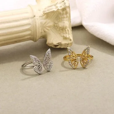 Nhẫn Bạc Nữ Mạ Vàng Hình Con Bướm LILI 182817 11