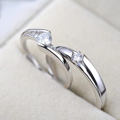 Nhẫn đôi bạc mạ bạc kim đính đá Zircon LILI_659937-04