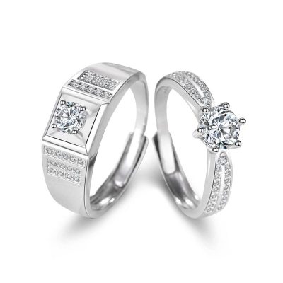 Nhẫn đôi bạc mạ vàng đính đá Zircon Lovely Day LILI_422999-05