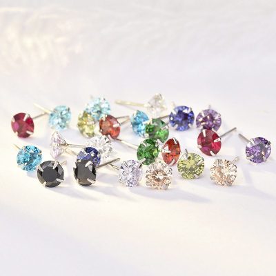 Bông Tai Bạc đính đá Zircon Phong Cách LILI 488357 2