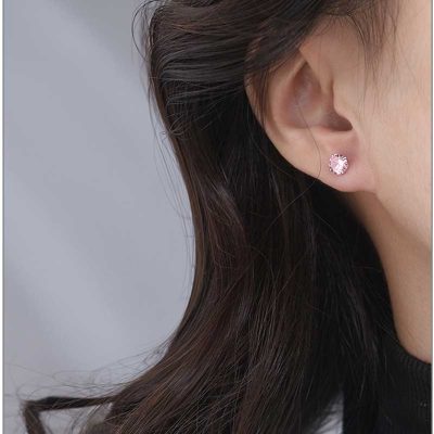 Bông Tai Bạc Nữ đính đá CZ Phong Cách LILI 488357 C