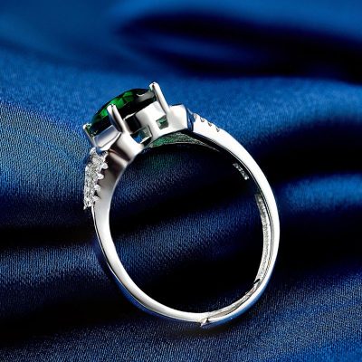 Nhẫn Bạc đính đá Zircon Green LILI 828763 1