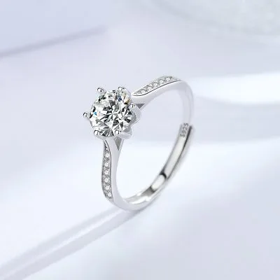 Nhẫn Bạc Nữ 1 Hột đơn Giản đính đá CZ Royal Miracle LILI 499436 21