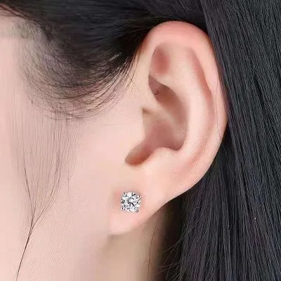 Bông Tai Bạc Nữ Nam đính đá CZ Miracle LILI 762959 9