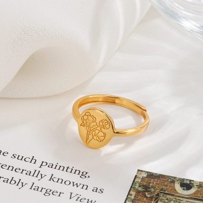 Nhẫn Bạc Nữ Mạ Vàng Hình Bông Hoa Sen LILI 421814 2