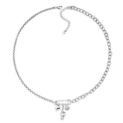 Dây Chuyền Bạc Nữ Hình Mặt Cười Trái Tim Và Khóa Nhạc Sol LILI 375826 2