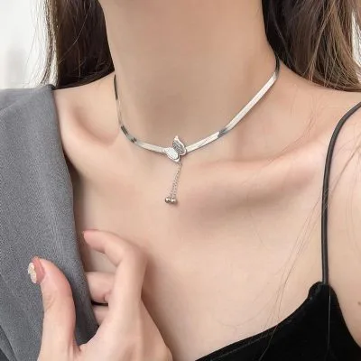 Dây Chuyền Choker Bạc Nữ Dạng Mì Dẹt LILI 336865 1
