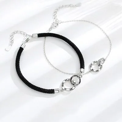 Lắc tay bạc đôi tình yêu tình bạn thân BFF Best friend hình tròn đan nhau LILI_845123_10