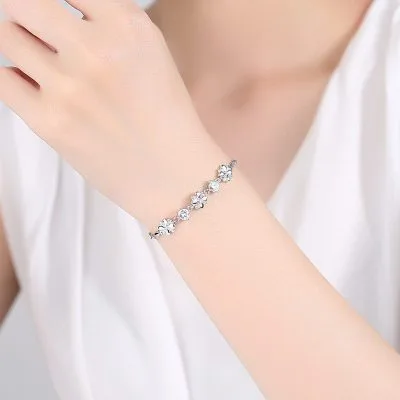 Lắc tay bạc nữ có 4 lá cách điệu LILI_661577_4