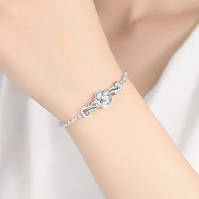 Lắc Tay Bạc Nữ Dạng Chuỗi Bông Hoa Hồng Rose LILI 589287 6