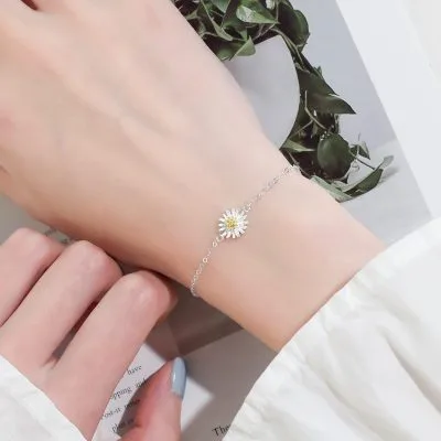Lắc tay bạc nữ dạng chuỗi hình hoa cúc họa mi LILI_975918_12