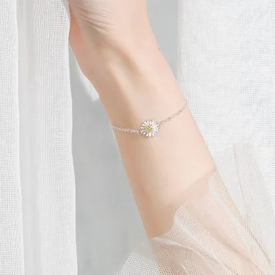 Lắc tay bạc nữ dạng chuỗi hình hoa cúc họa mi LILI_975918_13