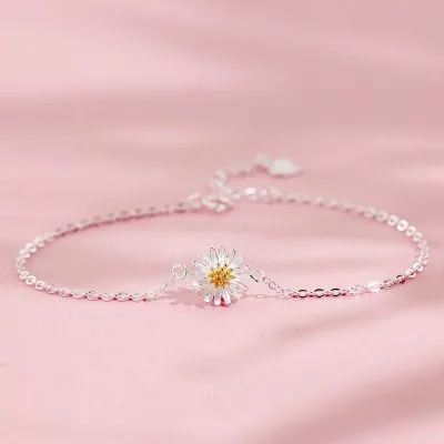 Lắc tay bạc nữ dạng chuỗi hình hoa cúc họa mi LILI_975918_14
