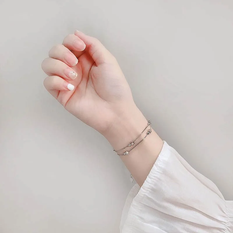 Lắc Tay Bạc Nữ Dạng Chuỗi Hình Ngôi Sao 5 Cánh LILI 379215 10