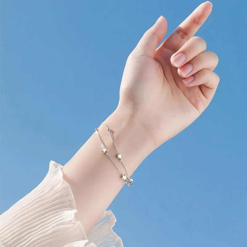 Lắc Tay Bạc Nữ Dạng Chuỗi Hình Ngôi Sao 5 Cánh LILI 379215 11