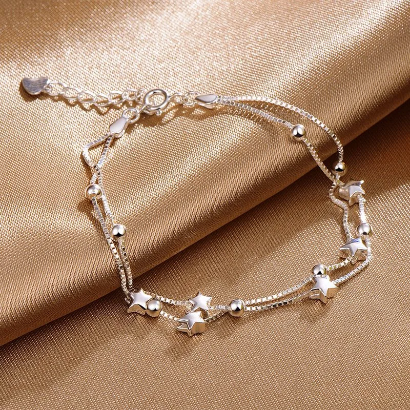 Lắc Tay Bạc Nữ Dạng Chuỗi Hình Ngôi Sao 5 Cánh LILI 379215 14