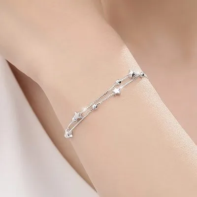 Lắc Tay Bạc Nữ Dạng Chuỗi Hình Ngôi Sao 5 Cánh LILI 379215 16