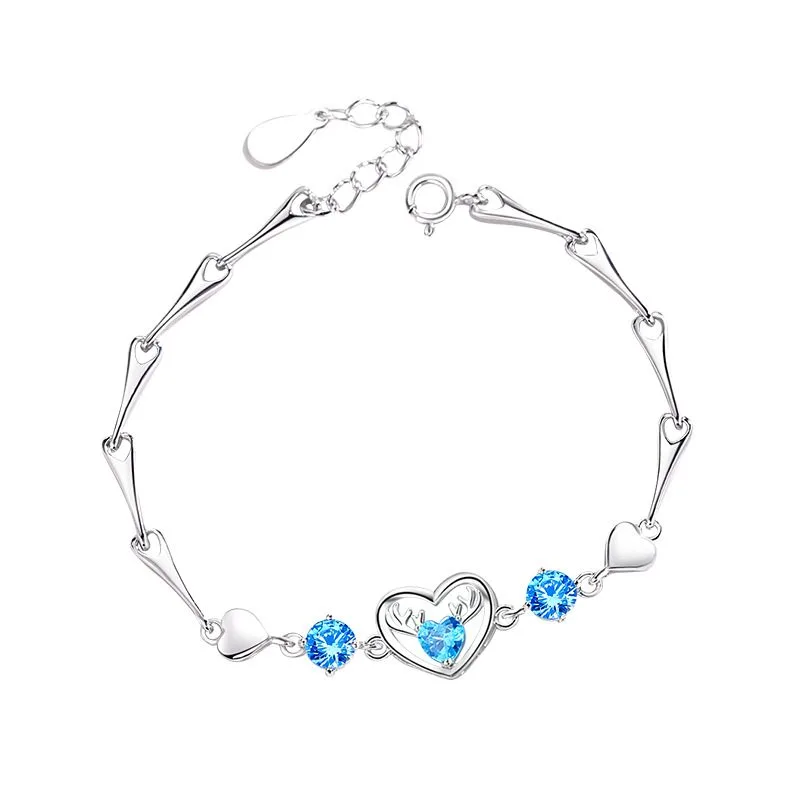 Lắc tay bạc nữ đính đá CZ trái tim vĩnh cửu LILI_167424_5