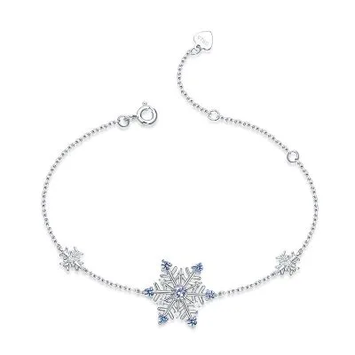 Lắc tay bạc nữ đính đá Spinel, CZ hình bông tuyết LILI_518597_1
