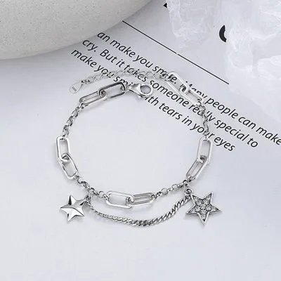 Lắc Tay Bạc Nữ Xích Vuông Tròn Super Star LILI 110001 2