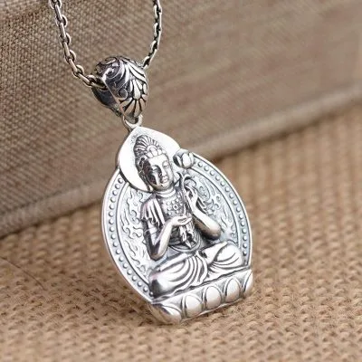 Mặt Dây Chuyền Bạc Nam Nữ Hình Phật Đại Thế Chí Bồ Tát Tuổi Ngọ LILI 366628 5