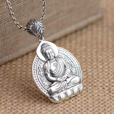 Mặt Dây Chuyền Bạc Nam Nữ Hình Phật Đức Phật A Di Đà Tuổi Tuất Hợi LILI 366628 8