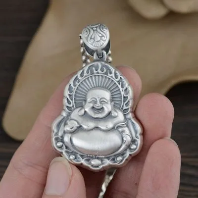 Mặt Dây Chuyền Bạc Nam Nữ Hình Phật Di Lặc LILI 115523 4