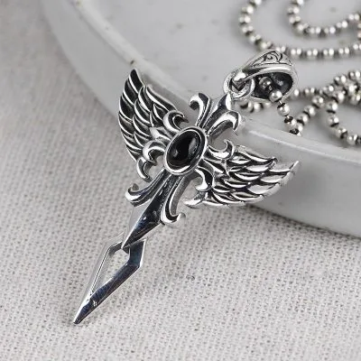 Mặt Dây Chuyền Bạc Nam Nữ Phi Tiêu đôi Cánh CZ LILI 284489 2