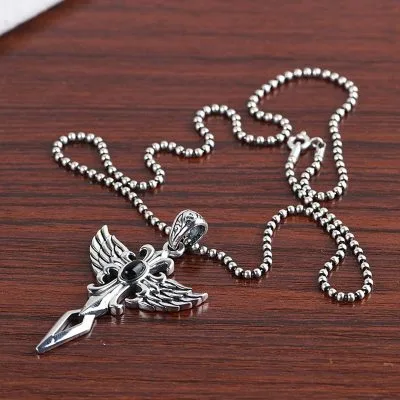 Mặt Dây Chuyền Bạc Nam Nữ Phi Tiêu đôi Cánh CZ LILI 284489 7