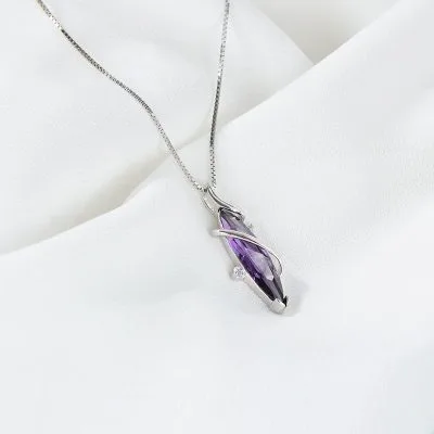 Mặt Dây Chuyền Bạc Nữ Gắn đá Thạch Anh Tím Cổ Trang LILI 445576 2