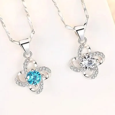 Mặt Dây Chuyền Cỏ 4 Lá Bạc Nữ đính đá CZ LILI 212567 5