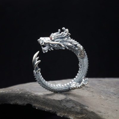 Nhẫn bạc Thái S925 nam đầu rồng LILI_833885_6