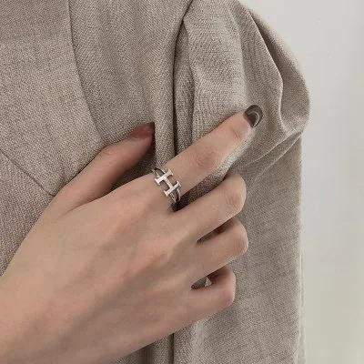 Nhẫn bạc Thái S925 nữ hình chữ H LILI_147349_4