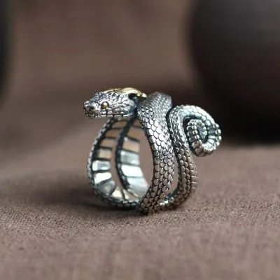 Nhẫn bạc nam rắn hổ mang Snake LILI_133452_2