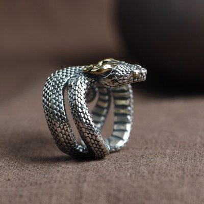 Nhẫn bạc nam rắn hổ mang Snake LILI_133452_3