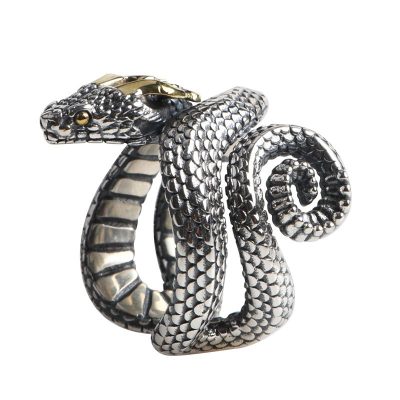 Nhẫn bạc nam rắn hổ mang Snake LILI_133452_4