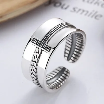 Nhẫn bạc nữ chữ T chữ thập thánh giá cách điệu LILI_449681_1