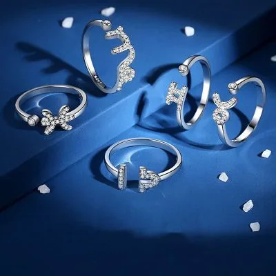 Nhẫn Bạc Nữ đính đá CZ 12 Cung Hoàng đạo LILI 149922 1