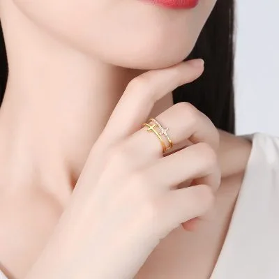 Nhẫn bạc nữ đính đá CZ chữ T, chữ thập, thánh giá LILI_592389_3