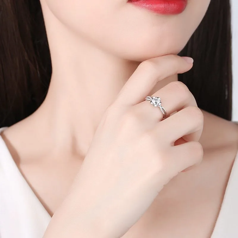 Nhẫn bạc nữ đính đá CZ hình bông hoa đào LILI_289467_4