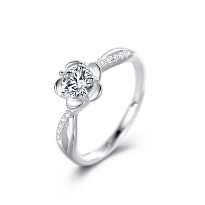 Nhẫn bạc nữ đính đá CZ hình bông hoa đào LILI_289467_5