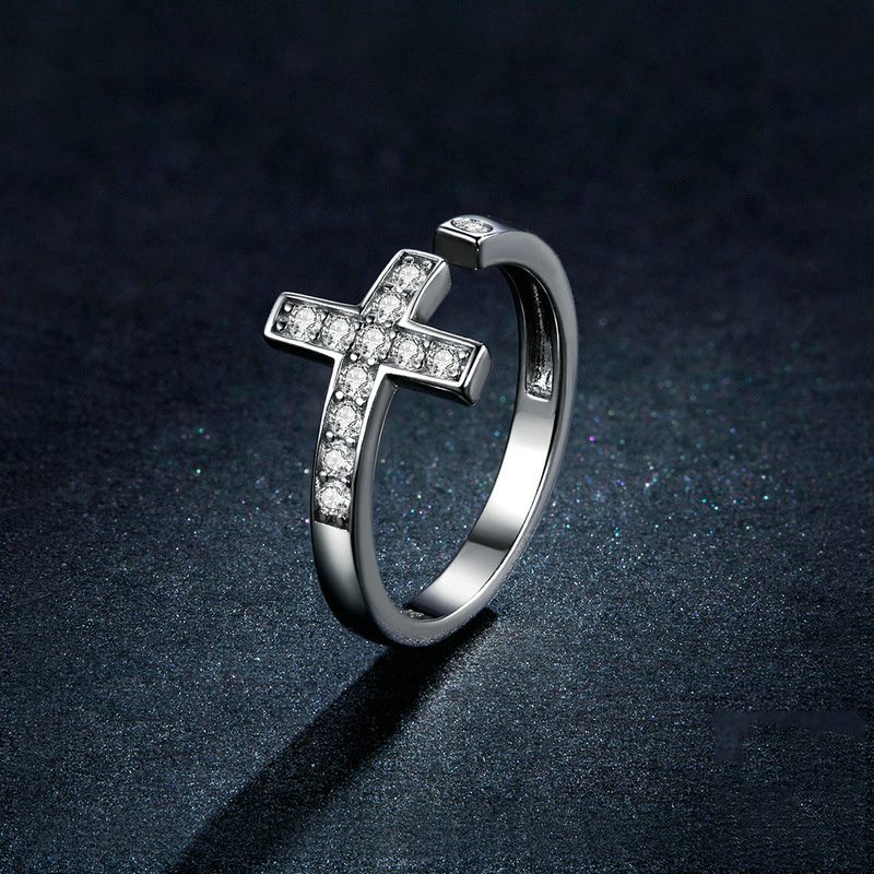 Nhẫn bạc nữ đính đá CZ hình chữ T thập thánh giá LILI_637147_3